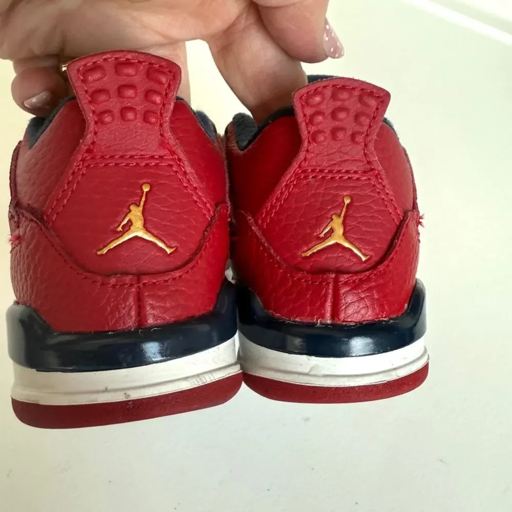 Nike Jordan 4 Retro SE PS Monsoon Red Youth Sneakers Size 7C Kidcore‎